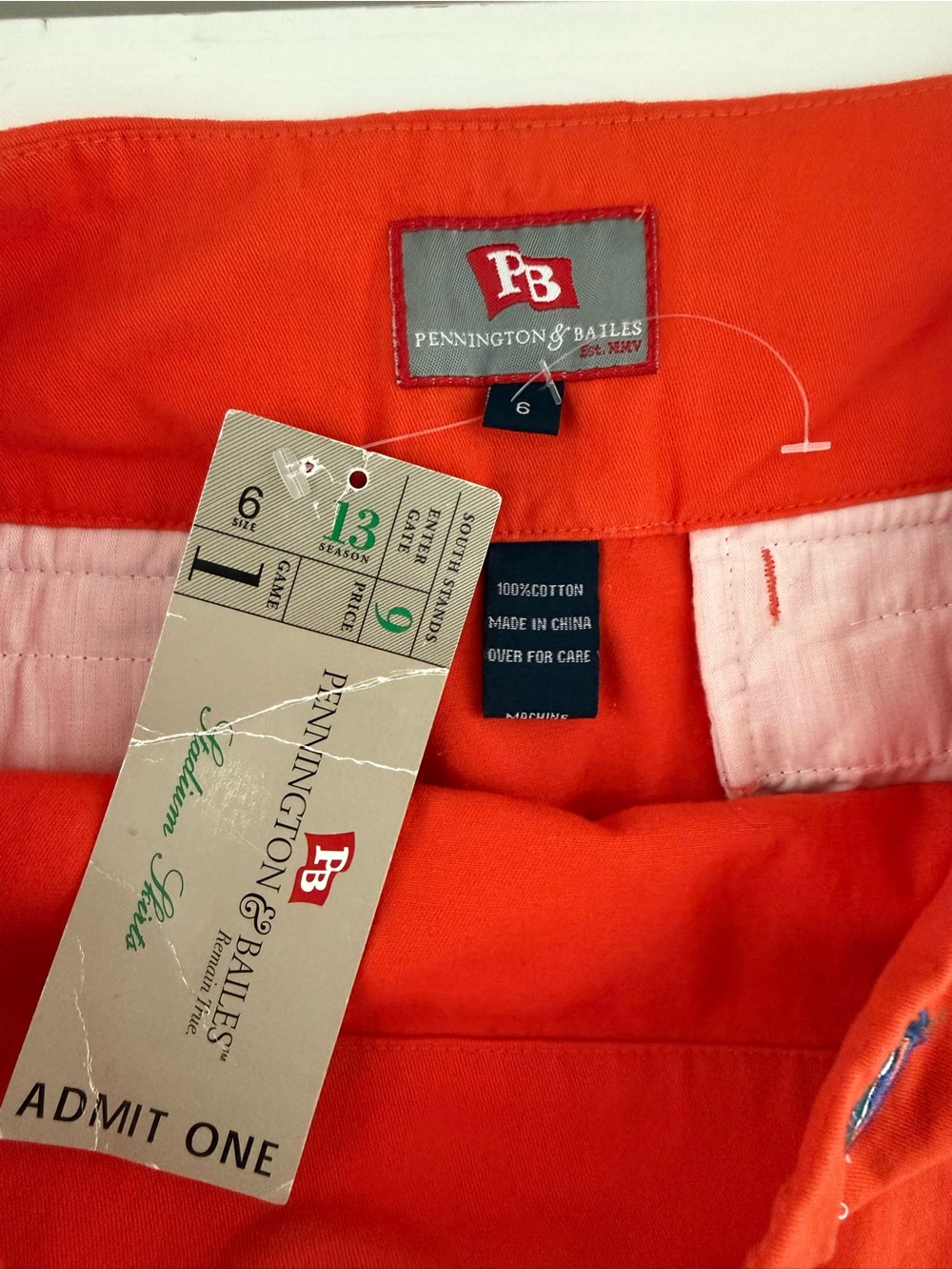Penningtons Bright Orange Mini Skirt with Blue Embroidered Logos - Picture 3 of 10